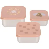 Lassig Pojemnik na przekąski snackbox ze stali nierdzewnej 3 szt. Pattern Party rose
