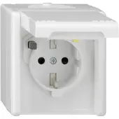 Gira FI-Schutzsteckd. 30 mA KD + SH WG AP Reinweiß 267730