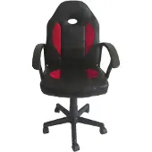 HTI Schreibtischstuhl Junior höhenverstellbar ergonomischer Drehstuhl Schwarz-Rot