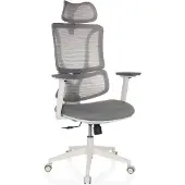 MyBuero Profi Bürostuhl ERGOMY W Ergonomischer Schreibtischstuhl mit Armlehnen (höhenverstellbar) Stoff / Netzstoff Grau Drehstuhl für Büro, Zuhause