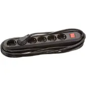 Bachmann SMART Steckdosenleiste 6x Schutzkontakt, Schalter, schwarz, 1,5 m