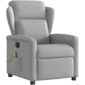 vidaXL Massagesessel Elektrisch Wolkengrau Stoff