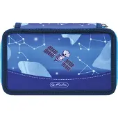 Herlitz Doppeletui 23 teilig Cosmic Explorer, 23 Stück(e), Blau, Dunkelblau, Polyester, Abbildung, 193 mm, 50 mm