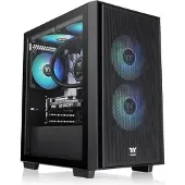 Thermaltake Versa H16 TG ARGB, Micro Tower, PC, Schwarz, micro ATX, Mini-ITX, SPCC, Gehärtetes Glas, Multi