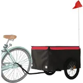 vidaXL Fahrradanhänger Schwarz und Grau 30 kg Eisen