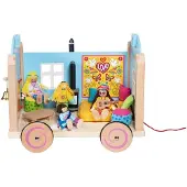 Goki Bauwagen Spirit mobiles Puppenhaus aus Holz mit Zubehoer ab 3 Jahren