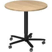 Hjh OFFICE PRO BISTRO 80R D - System Konferenztisch Schwarz Eiche Ø 80
