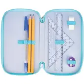 Herlitz Doppeletui 23 teilig Lucky Horse, 23 Stück(e), Blau, Hellblau, Polyester, Abbildung, 193 mm, 50 mm
