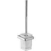 Emco trend Toilettenbürstengarnitur, Wandmodell, satiniertes Kristallglas, Bürstengriff, chrom, 021500100