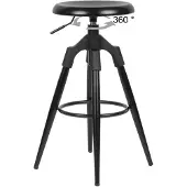 Wohnling Barhocker Schwarz Metall 72-80 cm Design Barstuhl 100 kg Maximalbelastbarkeit Tresenhocker Industrial Tresenstuhl ohne Lehne