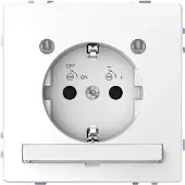 Merten MEG2304-6035 SCHUKO-Steckdose mit Lichtauslass und LED-Beleuchtungs-Modul, Berührungsschutz,Steckklemmen, Lotosweiß, System Design MEG23046035