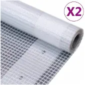 vidaXL Gitter-Abdeckplanen 2 Stk. 260 g/m² 2x10 m Weiß