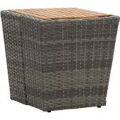 vidaXL 3-tlg. Bistro-Set Poly Rattan und Akazienholz Grau
