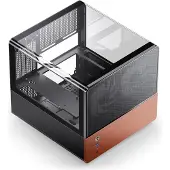 Jonsbo V12 BLACK, PC, Schwarz, Holz, Mini-ATX, ITX, SGCC, Glas, Walnussholz, 14 cm, 26 cm