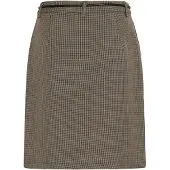 Kaffe Midirock "Damen Rock KAelyah", Damen, Gr. 46, beige (beige, schwarz petit houndstoot), Obermaterial: 69% Polyester PES. 29% Viskose CV. 2% Elasthan EL., Röcke Midirock