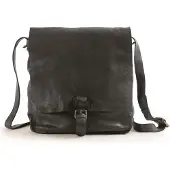 Harold's Leder Umhängetasche Schultertasche Submarine Messengerbag Upend Black schwarz