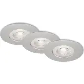 Briloner LED Einbauleuchten 3er Set Deckenlampen je 5 W 3000K IP44 Ø9cm chrom