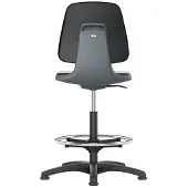 BIMOS Labsit Industriedrehstuhl Fussgleiter + Fussring Sitzschale anthrazit Integralschaum schwarz
