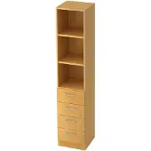 Hjh OFFICE PRO SIGNA G 7600 RE - Grau 5 OH Schrank mit 4 Schüben Relinggriff Kunststoff