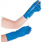 Hygostar Franz-Mensch Einmalhandschuhe High Risk, blau, 50 Stück, Latex, chemikalienbeständig, lebensmittelecht, Größe M