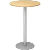 Hjh OFFICE PRO BISTRO H80R S - System Konferenztisch Ahorn Silber Ø 80