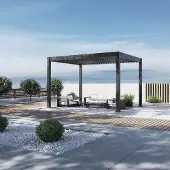 Gutroof Pergola "Deluxe Pro" 3x4m: Elektrisch, Motorisiert, Aluminium, LED | Anthrazit -