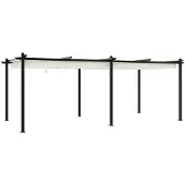 vidaXL Gartenpavillon mit Ausziehbarem Dach Creme 3x6 m Aluminium
