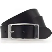 Tamaris Ledergürtel "Charlie Silver", Damen, Gr. 110, schwarz, Rindsleder, unifarben, Basic, Gürtel Ledergürtel, mit länglicher Doppelschließe, aus Rindsleder, unifarben