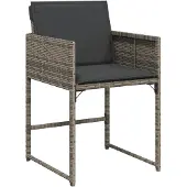 vidaXL 13-tlg. Garten-Essgruppe mit Kissen Grau Poly Rattan