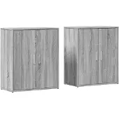 vidaXL Sideboards 2 Stk. Grau Sonoma-Eiche 60x31x70 cm Holzwerkstoff