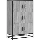 vidaXL Highboard Grau Sonoma 68x35x106,5 cm Holzwerkstoff und Metall