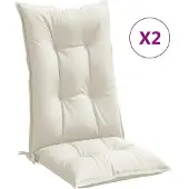 vidaXL Hochlehner-Auflagen 2 Stk. Melange Creme 120x50x7 cm Stoff
