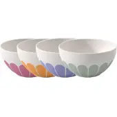 Villeroy & Boch Schale "Müslischalen-Set Fleur Vert ø 14,1 cm 4er Set bunt", bunt, L:14,1cm, Schüsseln, Schale