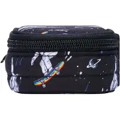 Herlitz Etui Space Skater, Weiches Federmäppchen, Polyester, Dunkelblau, Weiß, Muster, Reißverschluss, Erwachsene/Kinder