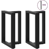 vidaXL Esstischbeine T-Form 2 Stk. Schwarz 60x35x(72-73) cm Stahl