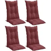vidaXL Hochlehner-Auflagen 4 Stk. Melange Weinrot 120x50x7 cm Stoff