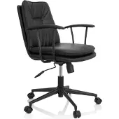 Hjh OFFICE Home Office Bürostuhl SMALLO Schreibtischstuhl mit Armlehnen Kunstleder Drehstuhl