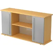 Hjh OFFICE PRO KAPA SB | Sideboard | mit Türen - Buche/Silber Sideboard Chromgriff Metall