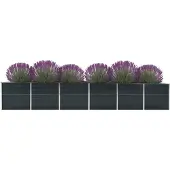 vidaXL Garten-Hochbeet Verzinkter Stahl 480x80x77 cm Anthrazit