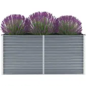 vidaXL Garten-Hochbeet Verzinkter Stahl 160x40x77 cm Grau