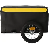 vidaXL Fahrradanhänger Schwarz und Gelb 30 kg Eisen