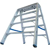 Krause Aluminium-Doppelleiter STABILO mit Holzauflage 2,45 m