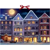 Sonstige Verlage Wand-Adventskalender - Winterstadt am Abend