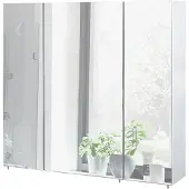 MÖBELPARTNER Spiegelschrank Basic 80 x 16 x 70 cm weiß hochglanz 3-türig