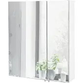MÖBELPARTNER Spiegelschrank Basic 60 x 16 x 70,7 cm weiß hochglanz 2-türig