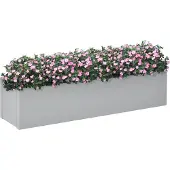 Outsunny Blumenkasten Pflanzkasten mit Entwässerungsloch für Balkon, Stahl