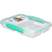 Sistema to Go Multi Split Frischhaltedose, transparent, mit farbigen Clips, 820 ml , grün