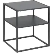 Actona Nachttisch GROUP "Vilho", schwarz (schwarz, matt schwarz, schwarz), B:45cm H:51cm T:40cm, Tische, Nachttisch, aus einem schönen weißen Metallgestell und einer Ablegemöglichkeit
