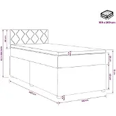 vidaXL Boxspringbett mit Matratze Hellgrau 100 x 200 cm Stoff