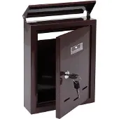 VOREL Briefkasten mit 2 Schlüsseln - Braun - 285x200x60 mm